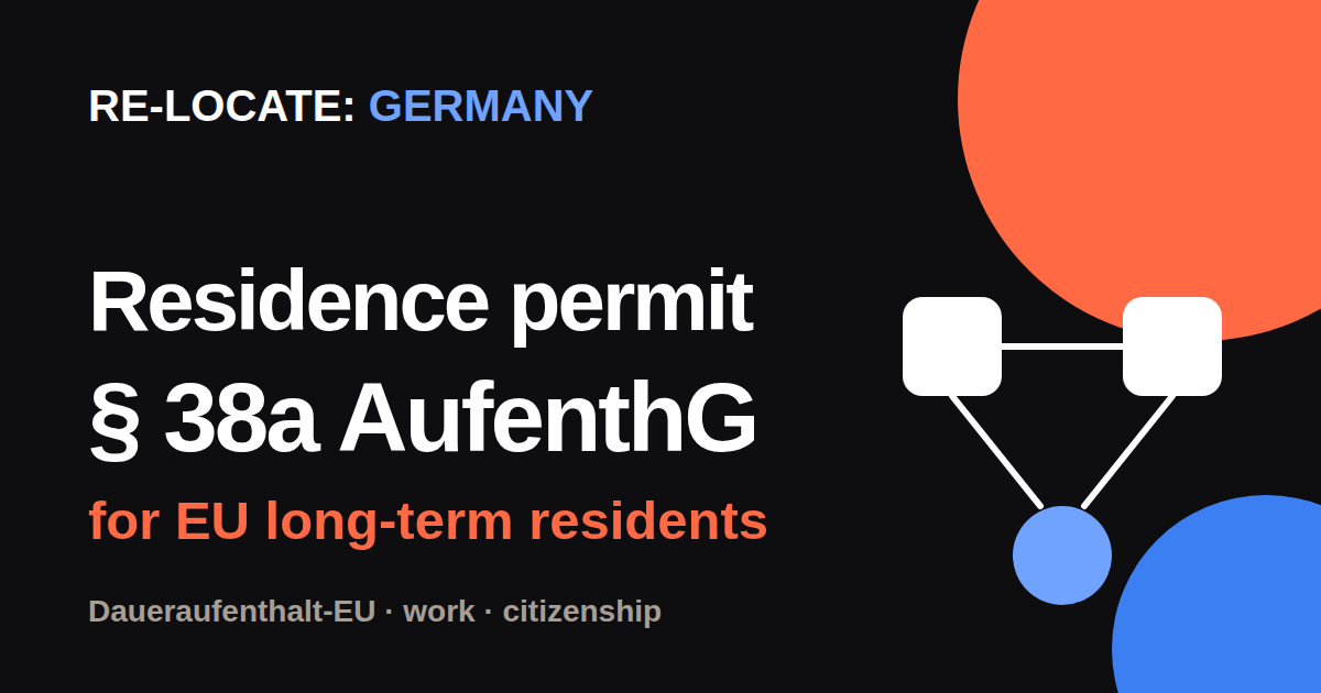 German residence permit for EU long-term residents (§ 38a AufenthG)