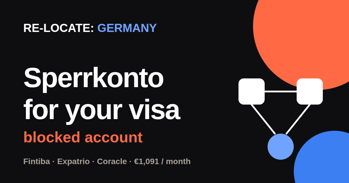 Blocked account (Sperrkonto) for your visa