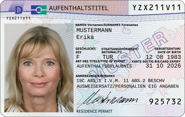 Aufenthaltstitel, MUSTER